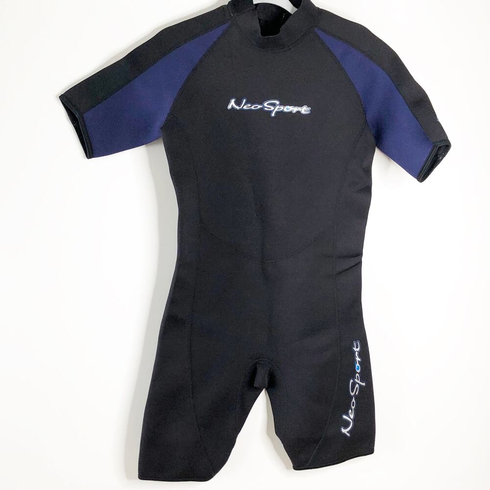 Neosport Wet Suits Medium Front Zip Black Short Sleeve 2MM